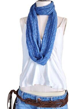 Y2K Glittery blue infinity scarf hannah montana vibes